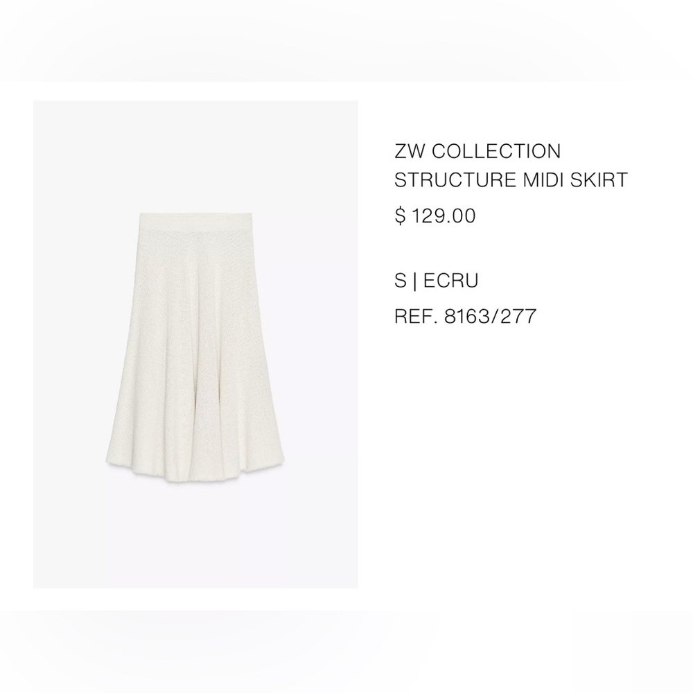 Zara midi skirt, size S